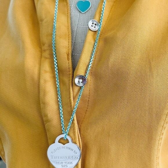 NEW Tiffany & Co. 30” Blue Enamel Sparkle Necklace 1.7mm - Picture 3 of 4